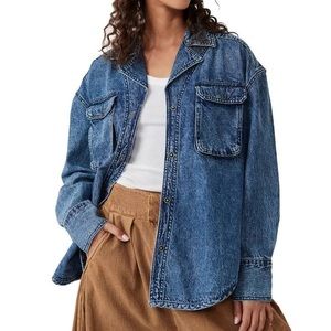 Free People Izzie Denim Cargo Jacket🎂🎂🎂